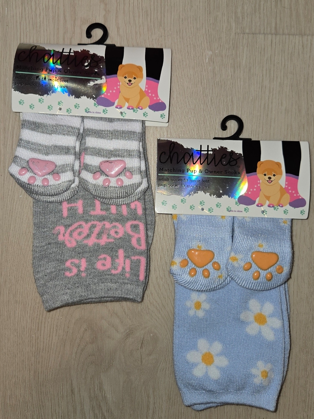 NWT chatties Matching Pup And Owner Socks, 2 Sets
